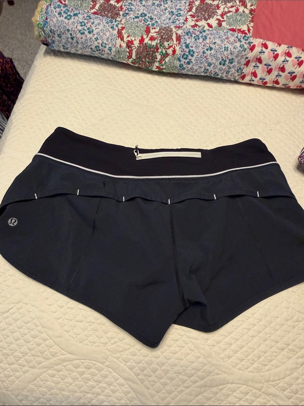 lululemon athletica Black Athletic Running Shorts with Reflective Trim